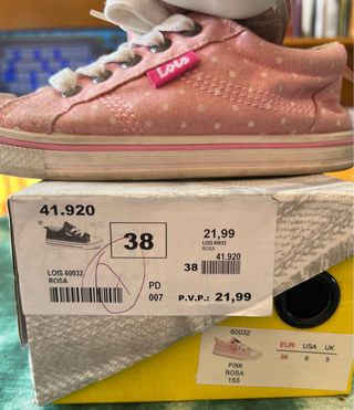 Zapatillas tipo Converse 23,5cm (37) Lois Rosa