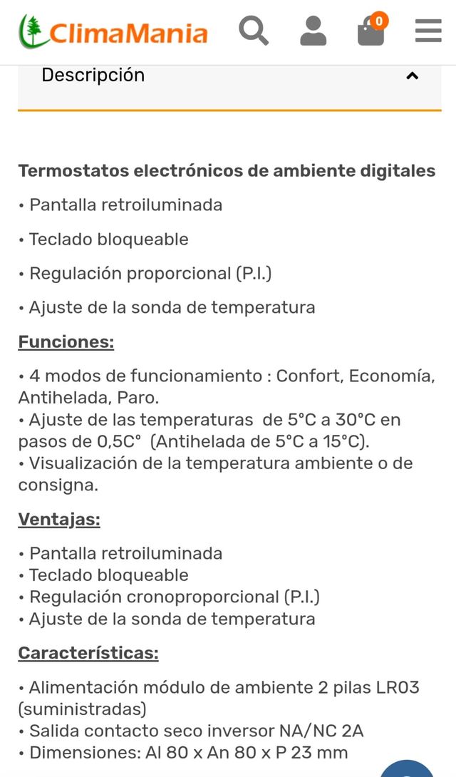 Termostato Delta Dore Tybox 21