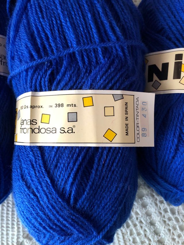 Ovillos de lana azul 5 unidades