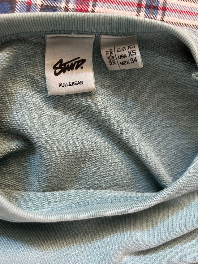 Camiseta Pull&Bear verde botella heavyweight XS