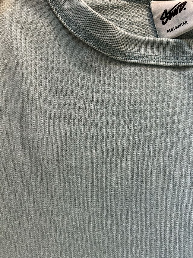 Camiseta Pull&Bear verde botella heavyweight XS