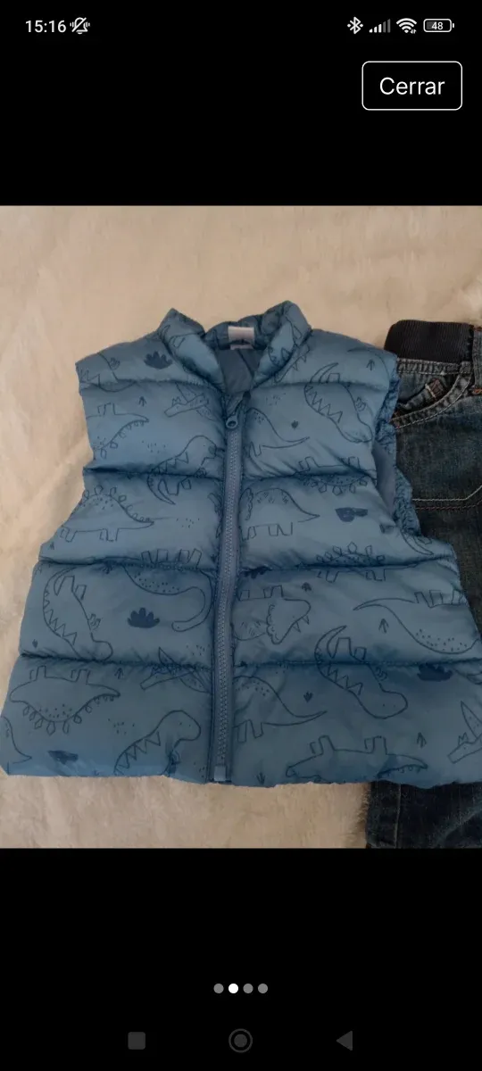 Conjunto chaleco y pantalón niño dinosaurios