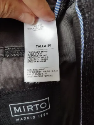 Traje Invierno MIRTO sin estrenar-Lana Loro Piana