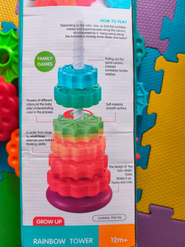 Duo Torre arcoiris giratoria y puzzle Djeco 2 años