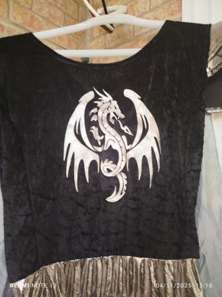 Disfraz Medieval Dragón Negro Talla Xs