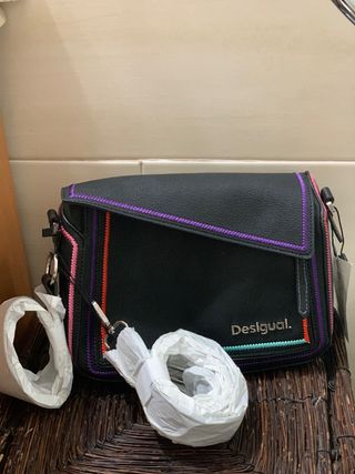 Bolso bandolera Desigual negro multicolor