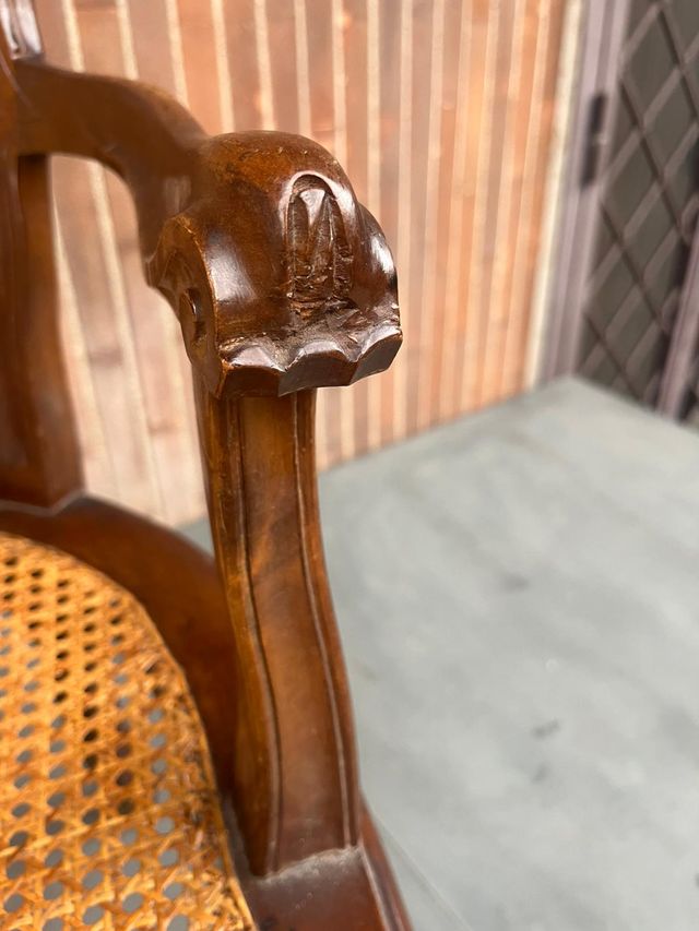 Coppia poltroncine legno e paglia di Vienna