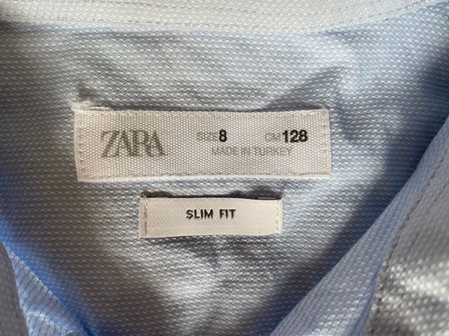 Camisa Zara Niños Talla 8 Azul