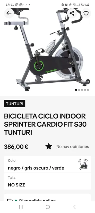 Bicicleta Spinning Tunturi Cardio Fit S30
