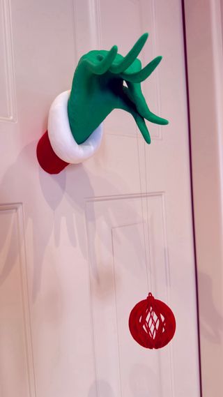 Decorazione Natale Grinch Mano Stoffa