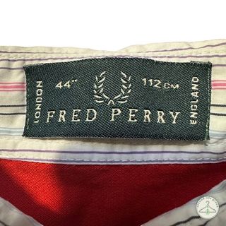 TUD1.21 Polo Fred Perry rossa con colletto a righe