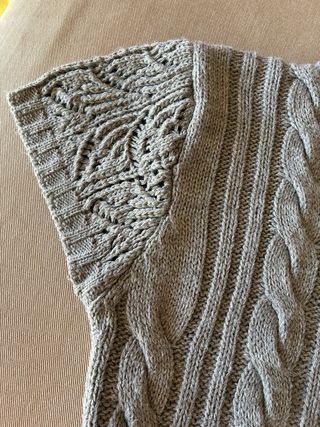 Vestido de punto gris con cuello alto talla M