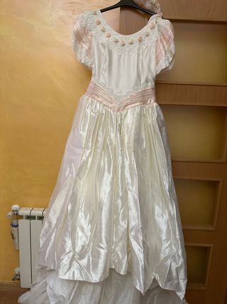 Vestido de Novia Blanco y Rosa