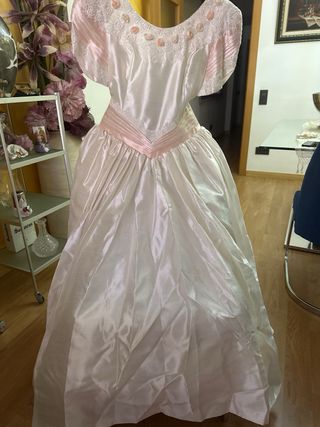 Vestido de Novia Blanco y Rosa