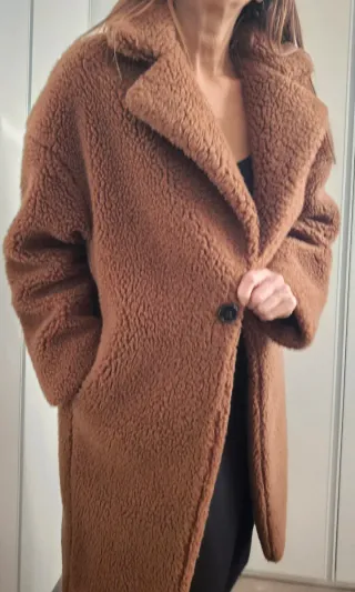 Cappotto Teddy Bear Caldo Marrone Scuro