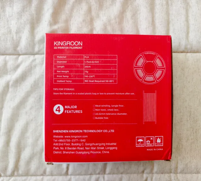 KINGROON PLA 1.75mm 1kg Filamento 3D Nuevo