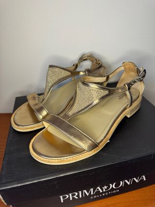 Sandali Nero Giardini Oro Donna