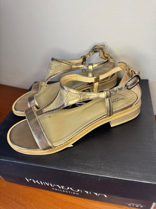 Sandali Nero Giardini Oro Donna