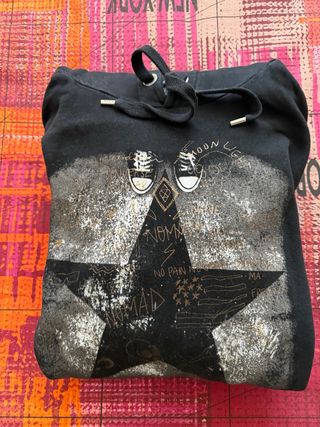 Felpa Converse con Cappuccio Nera XL