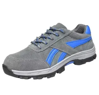 Botas de seguridad grises y azules