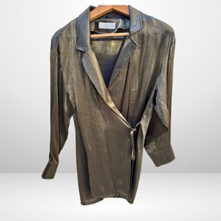 Blazer Zara efecto brillo oro viejo T M