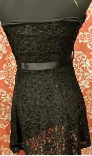 Vestido fiesta lentejuelas negro T36 Andiamo