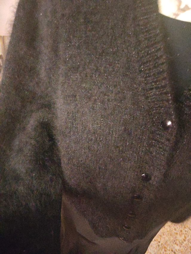 Cárdigan negro de punto con decoración