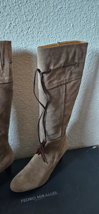 Botas Pedro Miralles Tacon Beige/Marron