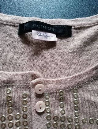 Cardigan Nenette donna rosa con borchie