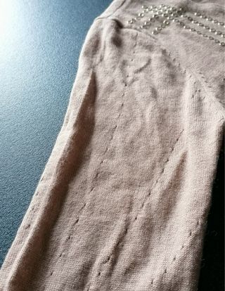 Cardigan Nenette donna rosa con borchie