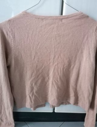 Cardigan Nenette donna rosa con borchie