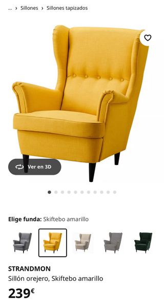 Sillón orejero amarillo Ikea
