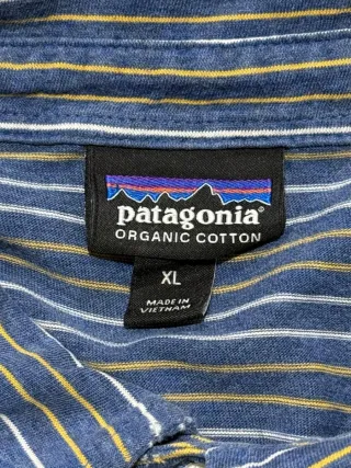 Polo Patagonia a righe blu uomo XL