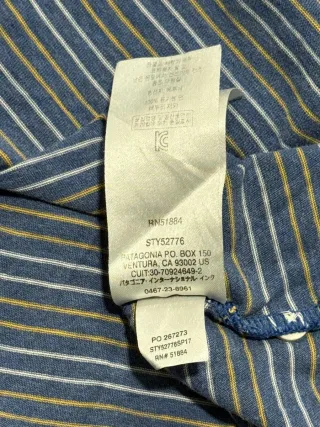 Polo Patagonia a righe blu uomo XL