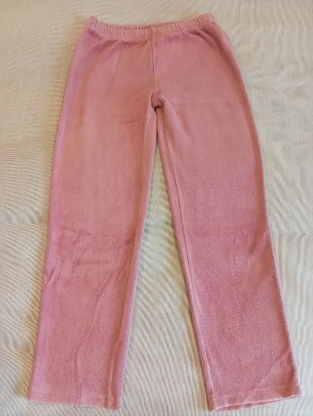 Pijama Invierno Niña 8 años efecto terciopelo rosa