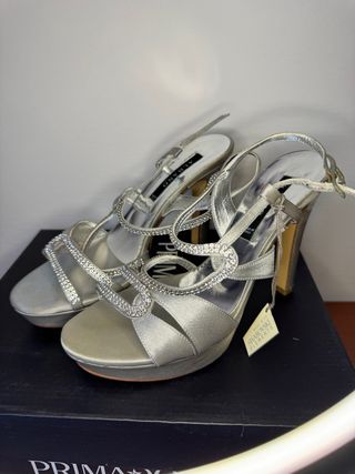 Scarpe Albano con Swarovski Argento