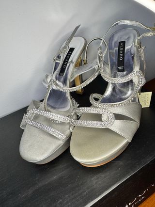Scarpe Albano con Swarovski Argento