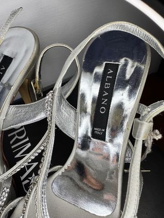 Scarpe Albano con Swarovski Argento