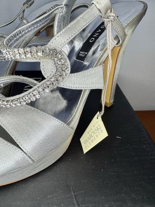 Scarpe Albano con Swarovski Argento