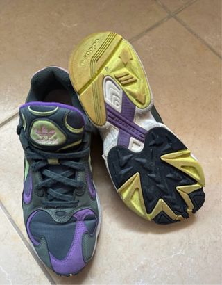 Adidas Yung Scarpe da Ginnastica Verdi e Viola