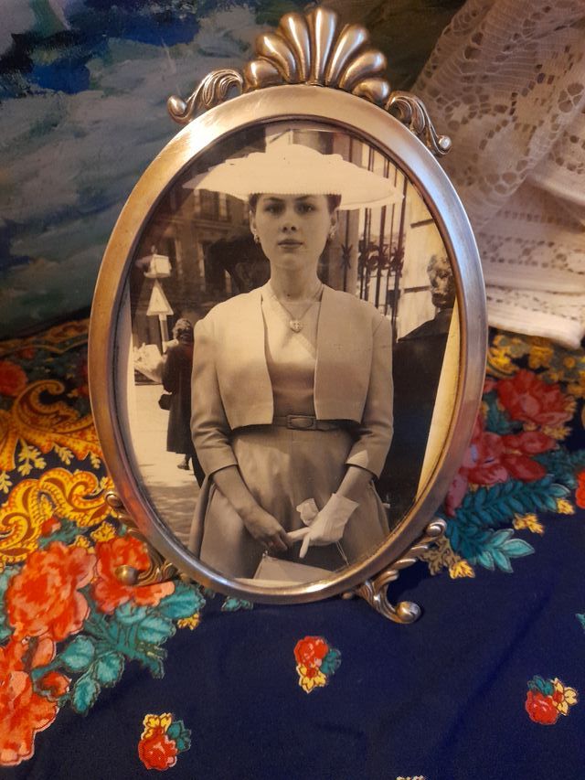 Marco de plata antiguo ovalado