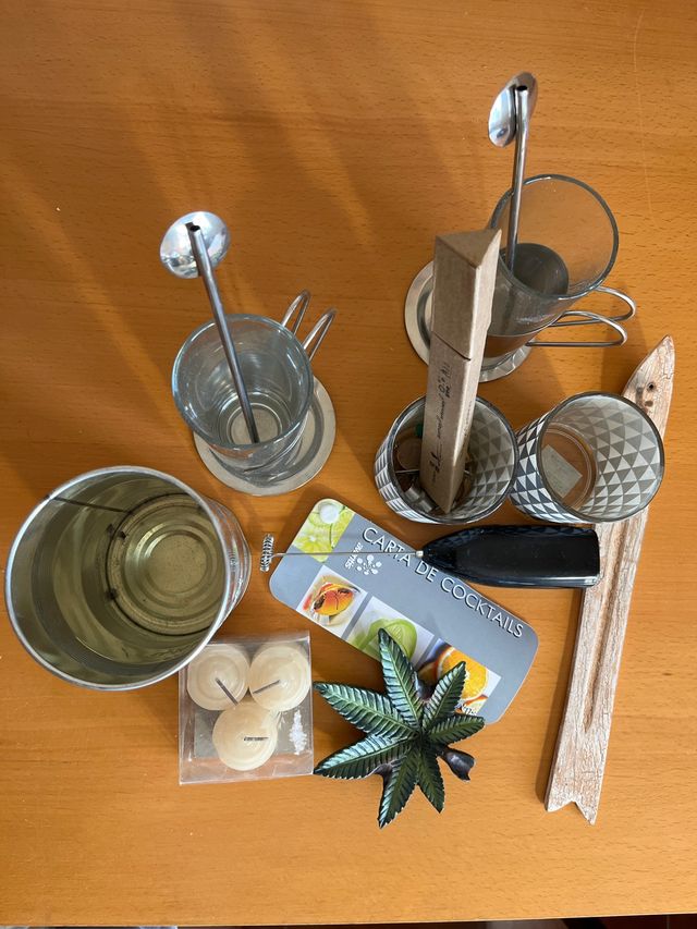 Set Hogar: Velas, Cubo, agitador-coktelera.
