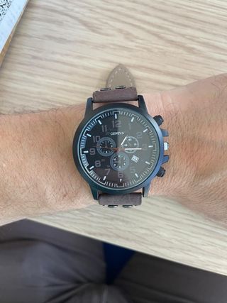 Orologio Uomo Geneva Stile Militare Vintage Pelle