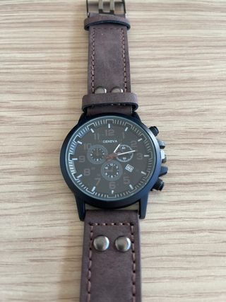 Orologio Uomo Geneva Stile Militare Vintage Pelle