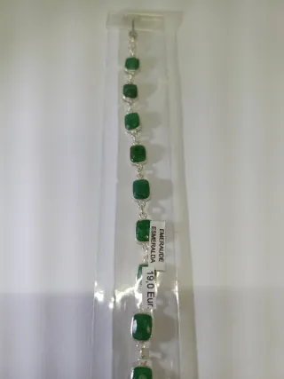 PULSERA PLATA MINERALES ESMERALDA