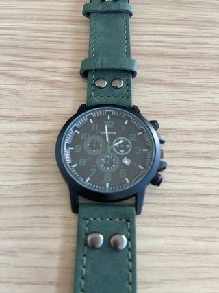 Orologio Uomo Geneva Stile Militare Vintage Pelle
