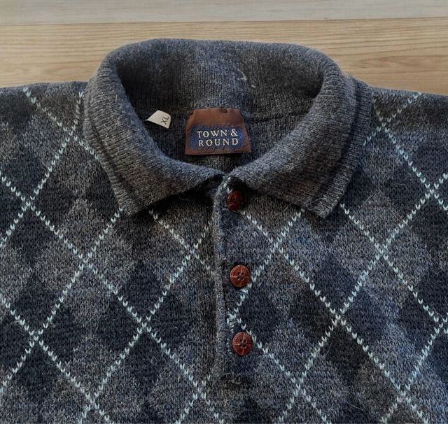 Maglione Town & Round Grigio Argyle