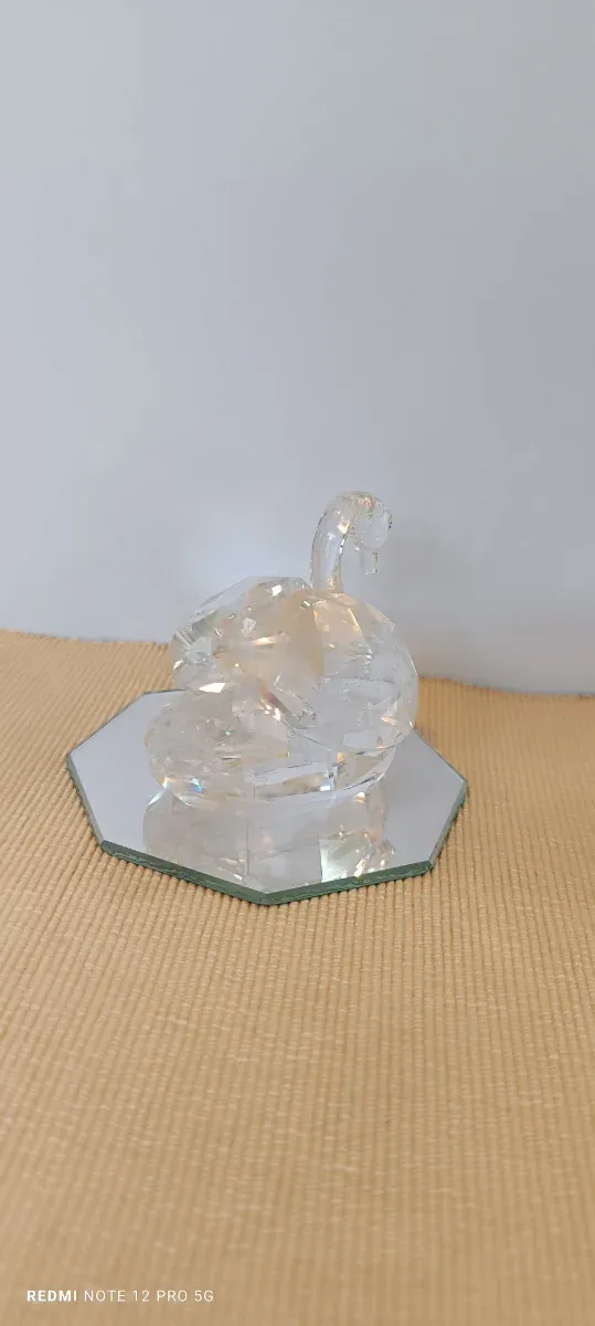 Cisne Swarovski grande de cristal tallado (10 cm)