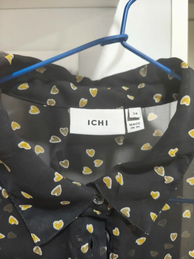 Vestido camisero negro estampado