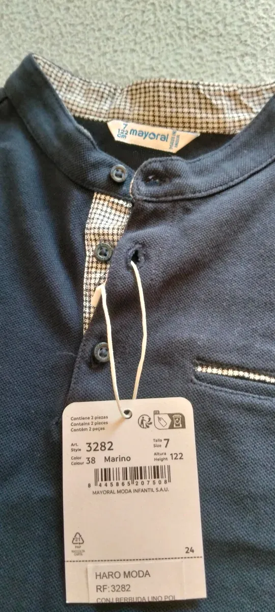 Conjunto niño 7 años: Camisa y pantalón